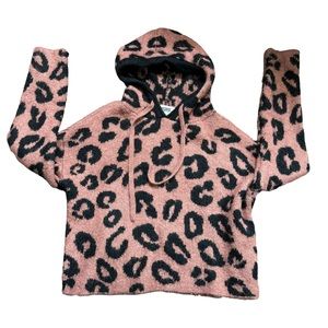 Pink by Victoria’s Secret Leopard print hooded sweater size M